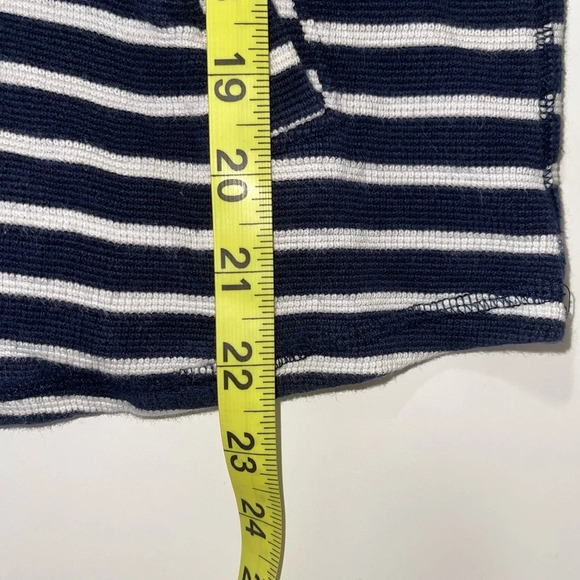 J. Crew Factory Navy Blue & White Striped Cowl Neck Sweatshirt Xsmall Women’s - Picture 9 of 11